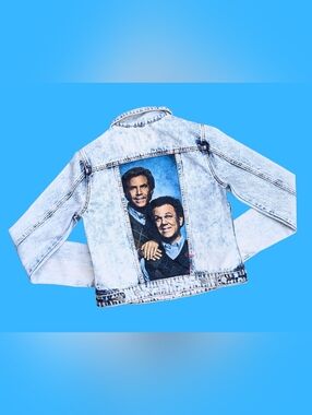 Handmade, Upcycled Step Brothers Denim Jacket Size S